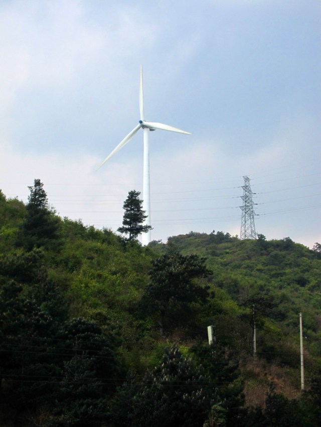 Turbines at the top of the hill