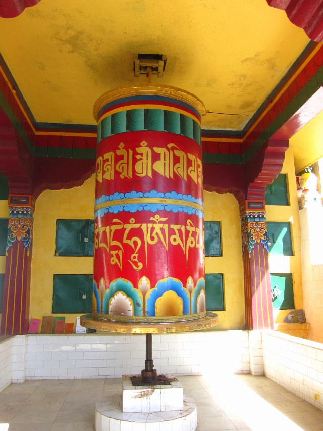 The largest of the prayer wheels