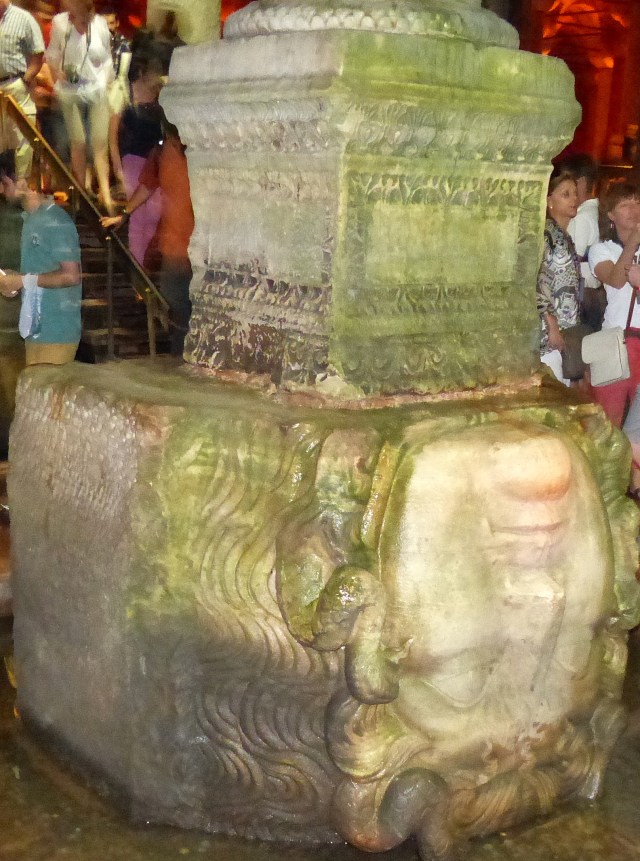 Medusa doing a headstand