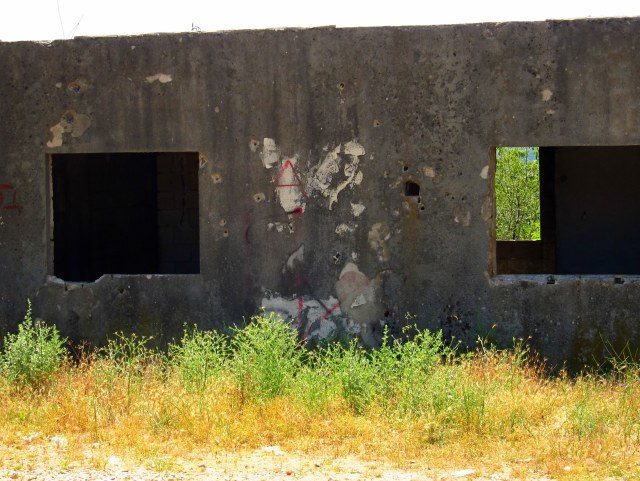 Bullet holes in wall