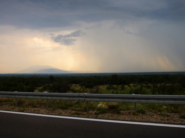 Trying to avoid the storm