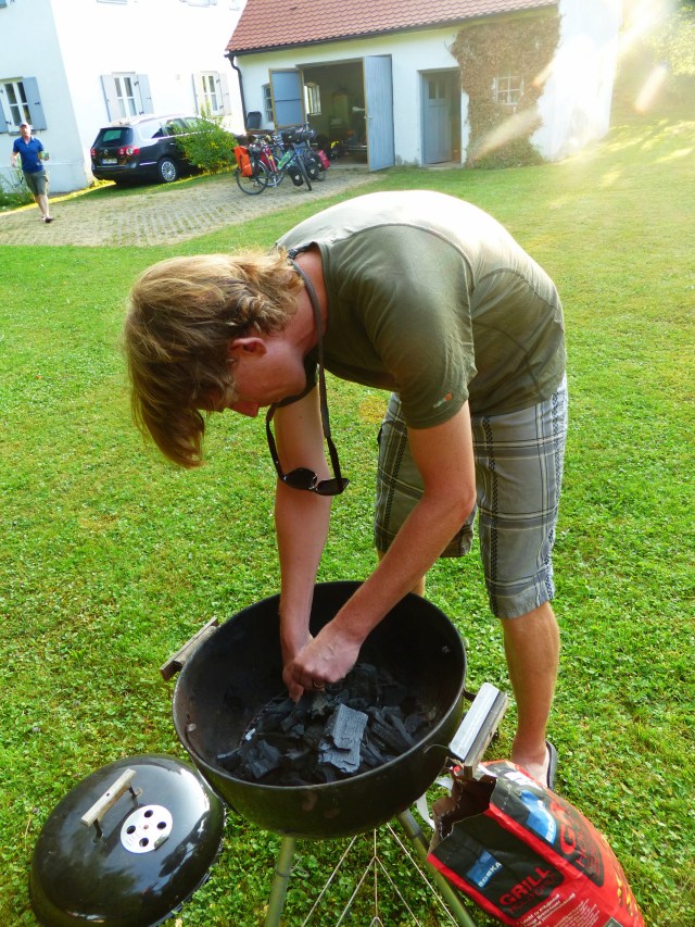 Chan getting the BBQ ready