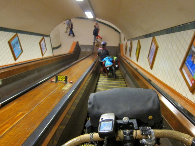 Escalator fun with bikes