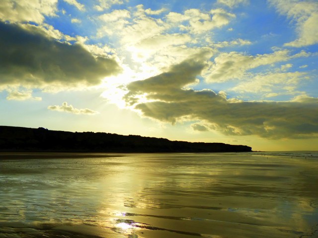 Sunset behind the bluffs